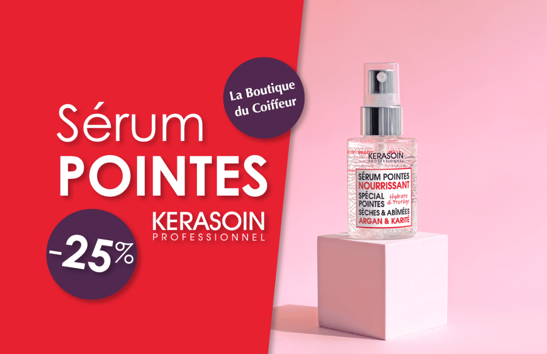 Profitez de -25% sur le sérum pointes KERASOIN à La Boutique du Coiffeur !