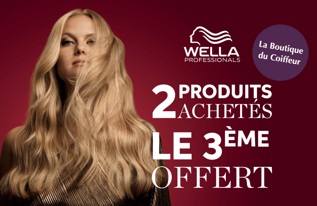 En mai, achetez 2 produits de la marque Wella Professionals, et on vous offre le troisième* ! Profitez-en vite à La Boutique du Coiffeur !