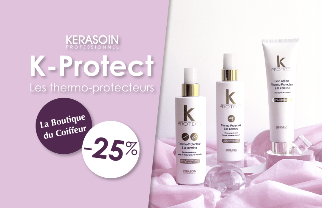 Profitez de -25% sur les spray et crème thermo-protecteurs KERASOIN à La Boutique du Coiffeur !