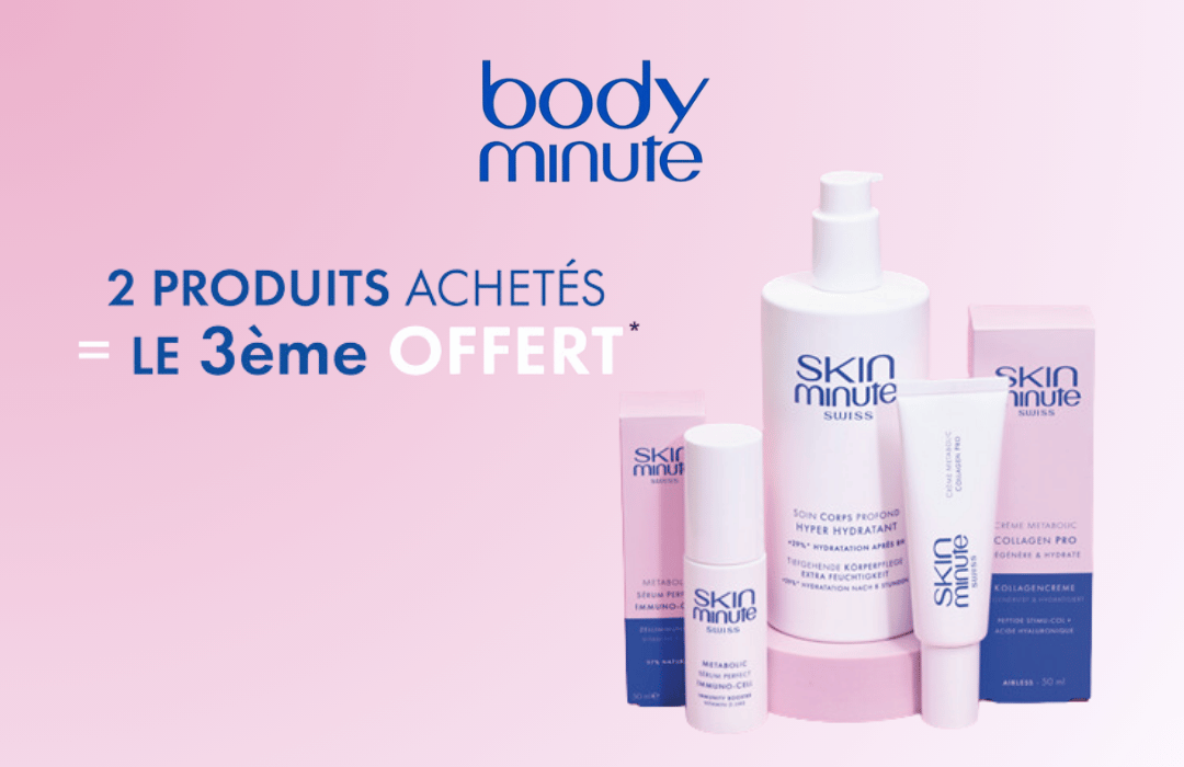 2 produits achetés = le 3ème OFFERT dans votre institut Bodyminute !